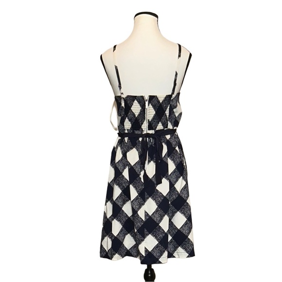 Motherhood Blue and White Midi Sundress with Sweetheart Neckline - Picture 3 of 4